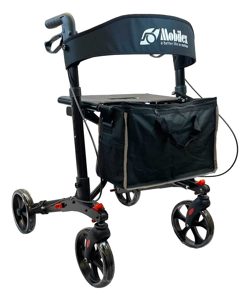 Hopvikbar rollator Black Panther Compact - Mobilex
