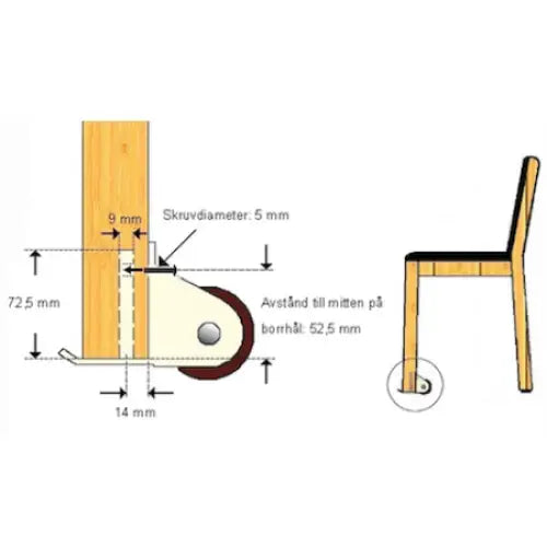 Glidhjul för stol 2 st - Övrigt - Trygga Hjälpmedel