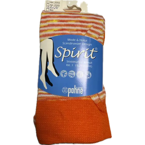 Pahne Spirit Stödknästrumpa - Orange med ränder / ML 40