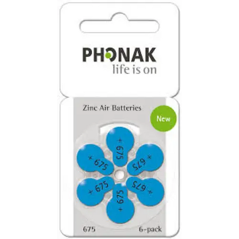 Phonak hörapparatsbatterier - + 675 (blå) - Hushåll